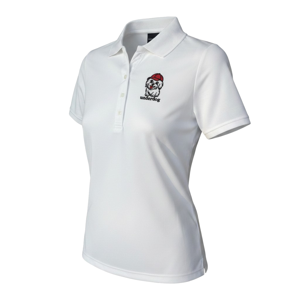 Underdog logo women's signature polo – Stormtech edition, white
